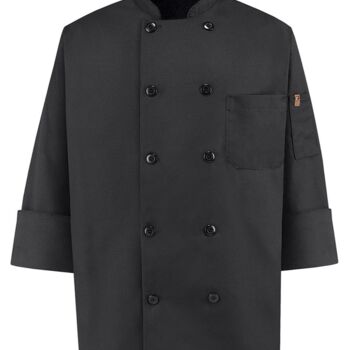 Ten Pearl Button Black Chef Coat Thumbnail