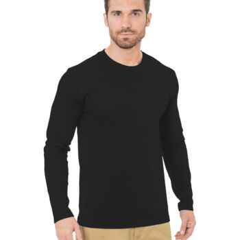 Unisex Fine Jersey Long-Sleeve Crew T-Shirt Thumbnail
